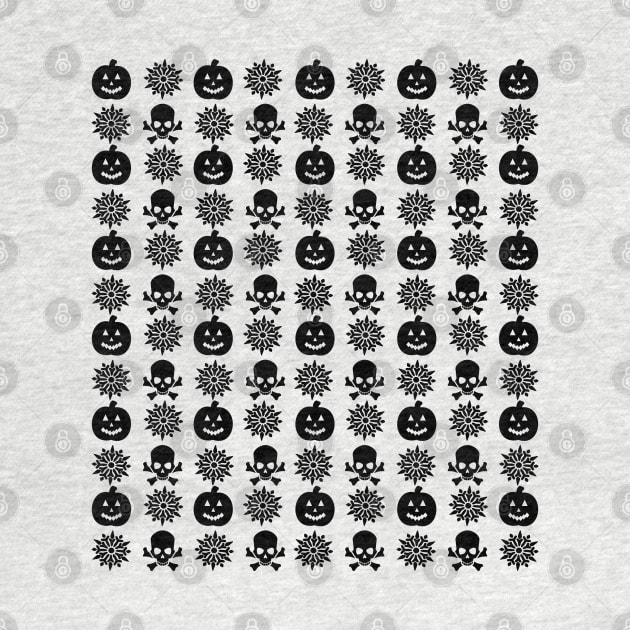 Creepy Christmas Skulls And Pumpkins Pattern by LunaMay